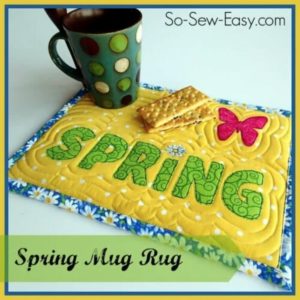 Spring Mug Rug with FREE Template