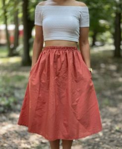 Simple Skirt with Pockets FREE Sewing Tutorial