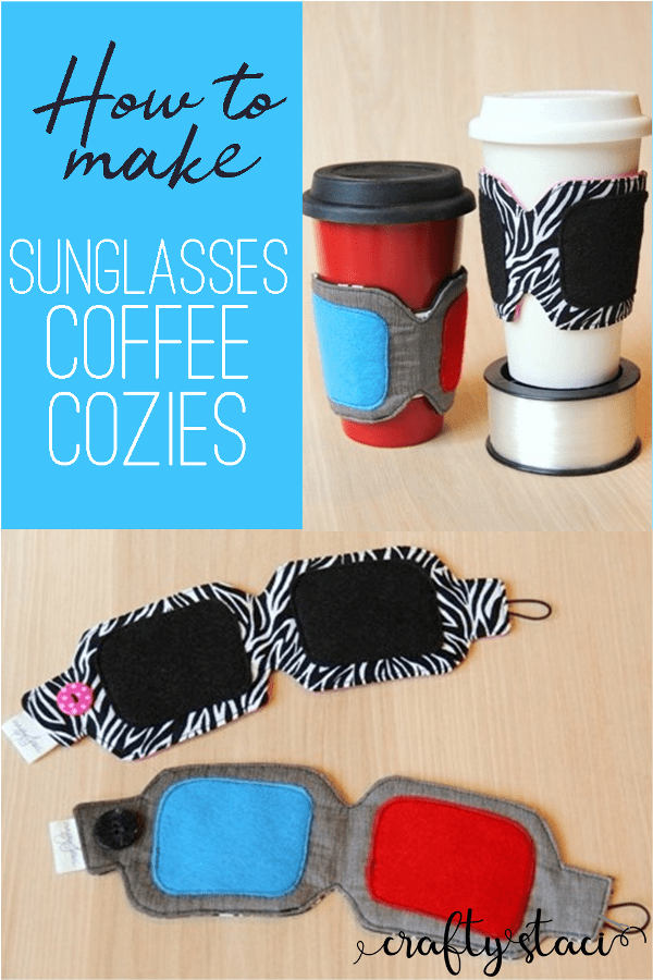 Sunglasses or 3-D Glasses Coffee Cozy FREE Sewing Tutorial