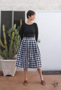 Pleated Button Front Skirt FREE Sewing Tutorial