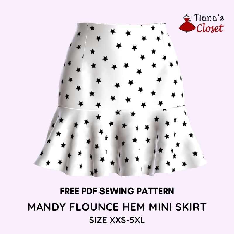 Mandy Flounce Hem Mini Skirt FREE Sewing Pattern and Tutorial