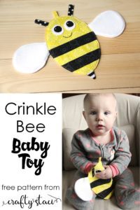 Crinkle Bee Baby Toy FREE Sewing Pattern