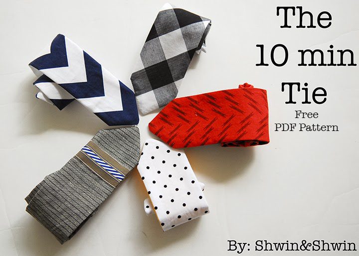 10 Minute Tie FREE Sewing Pattern and Tutorial
