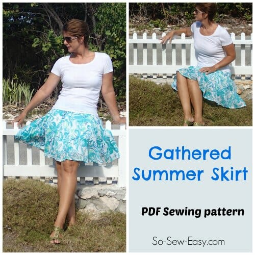 Gathered Summer Skirt FREE Pattern and Tutorial