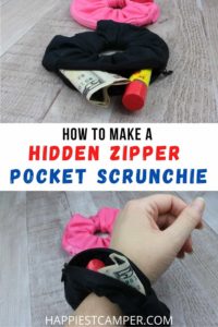 Hidden Pocket Zipper Scrunchie FREE Sewing Tutorial
