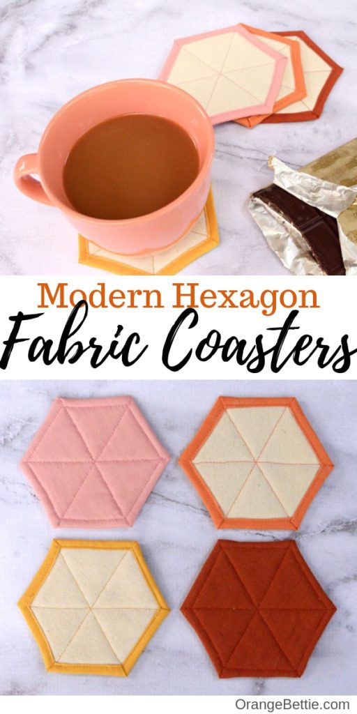 Modern Hexagon Fabric Coasters FREE Sewing Tutorial
