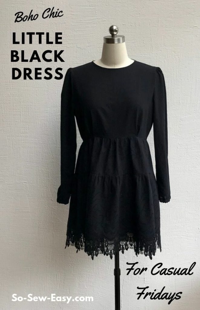Boho Chic Black Dress FREE Sewing Pattern