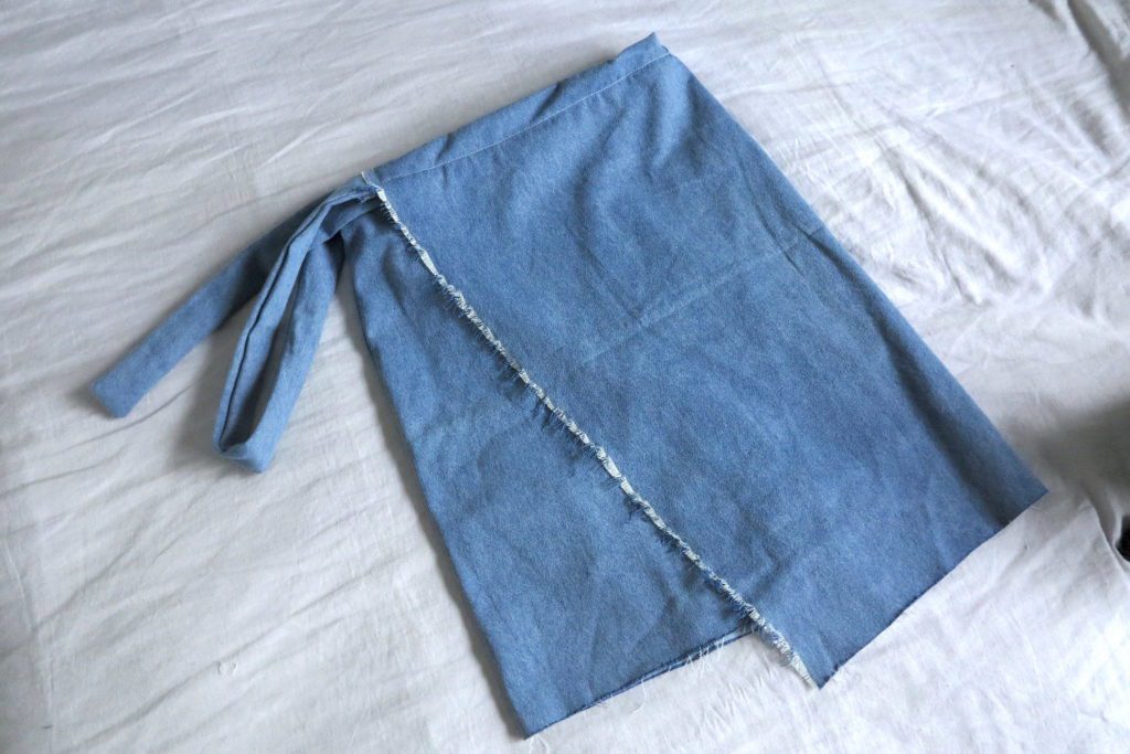 Frayed Denim Wrap Skirt FREE Sewing Tutorial