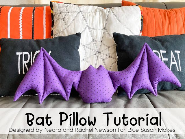 Halloween Bat Pillow FREE Sewing Pattern and Tutorial