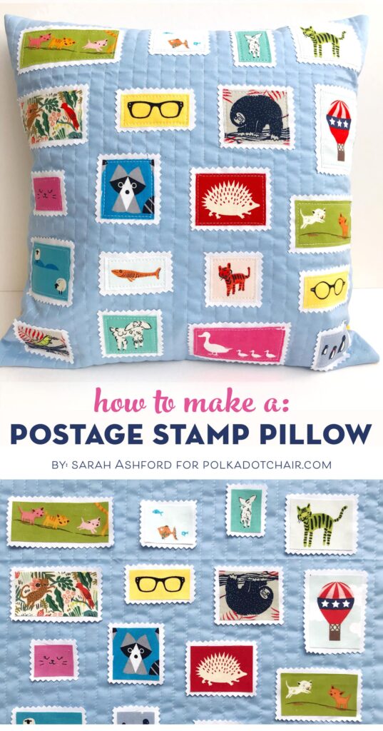 Scrap Busting Postage Stamp Quilted Pillow Tutorial