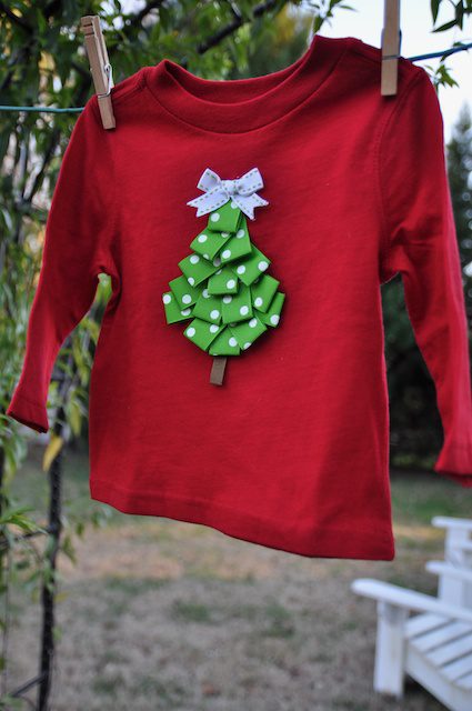 Ribbon Christmas Tree Shirt FREE Tutorial