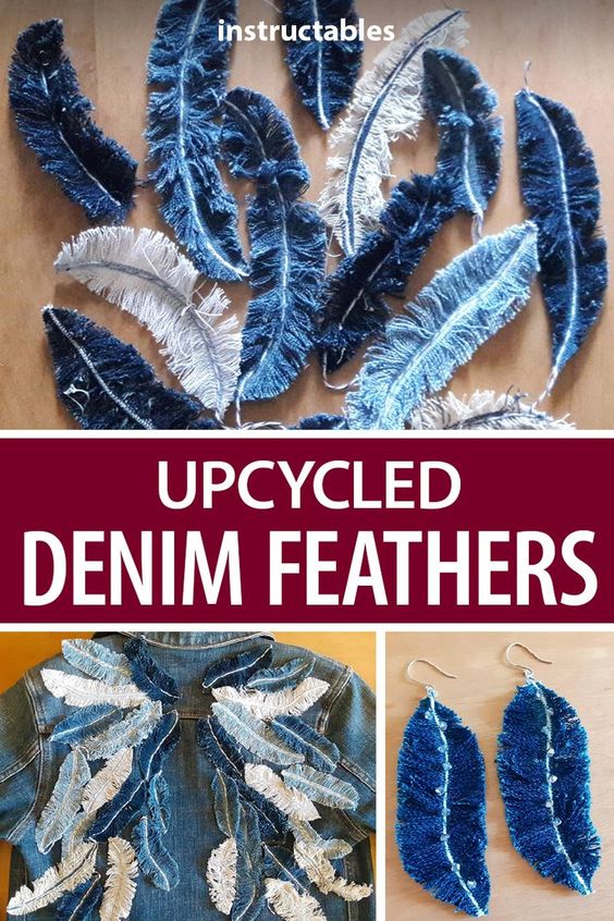 Upcycled Denim Feathers FREE Tutorial