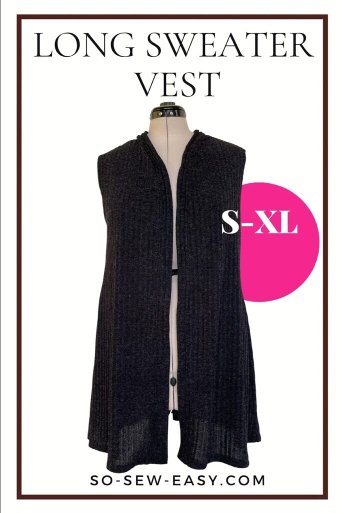 Long Sweater Vest FREE Sewing Pattern and Tutorial