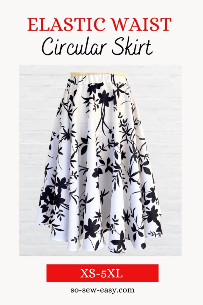 Elastic Waist Circle Skirt FREE Sewing Pattern
