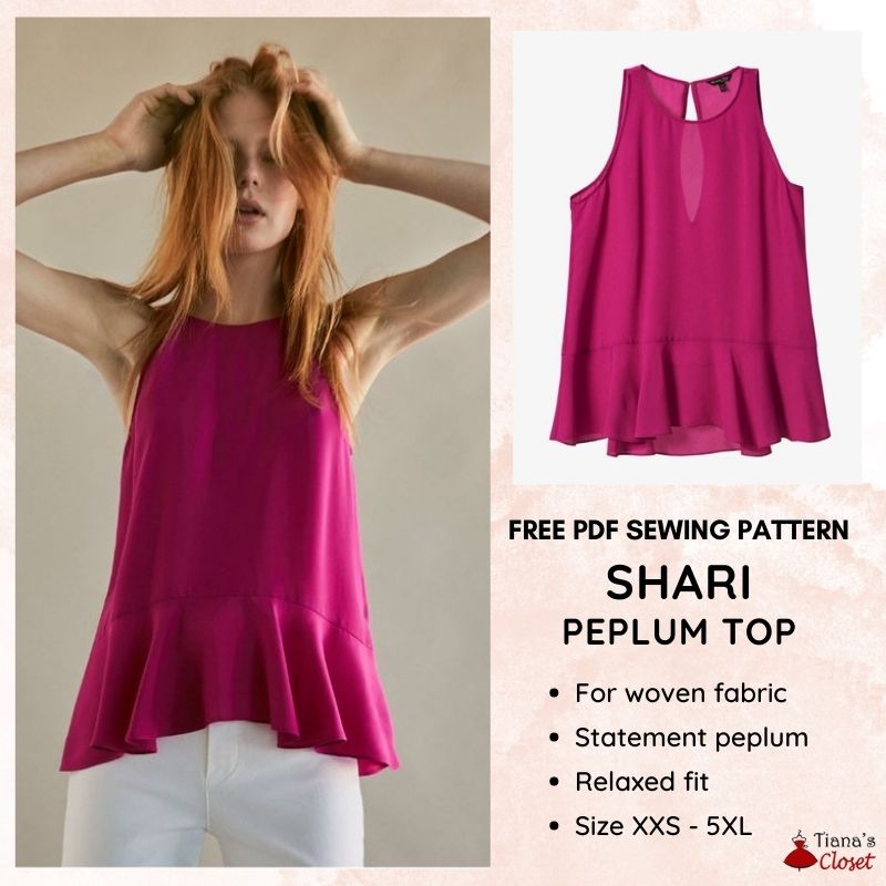 Shari Peplum Top FREE Sewing  Pattern