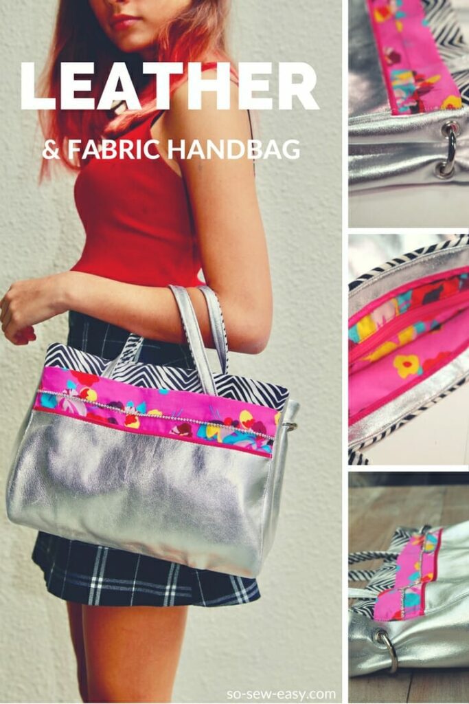 Fabric And Leather Handbag FREE Sewing Pattern 