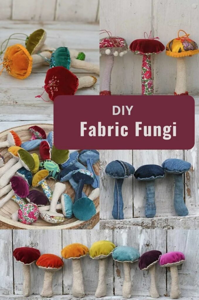 DIY Fabric Mushrooms FREE Sewing Pattern and Tutorial