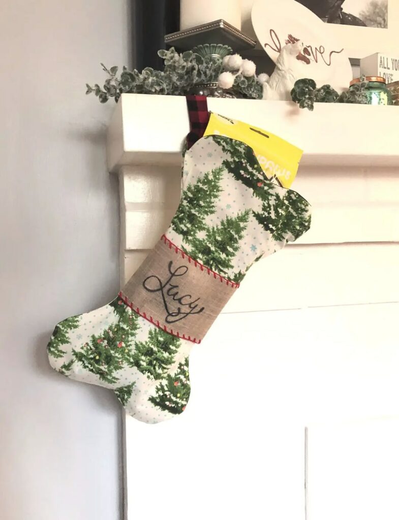 Dog Bone Christmas Stocking Free Sewing Tutorial