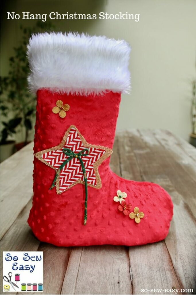 “No Hang” Christmas Stocking FREE Sewing Pattern and Tutorial