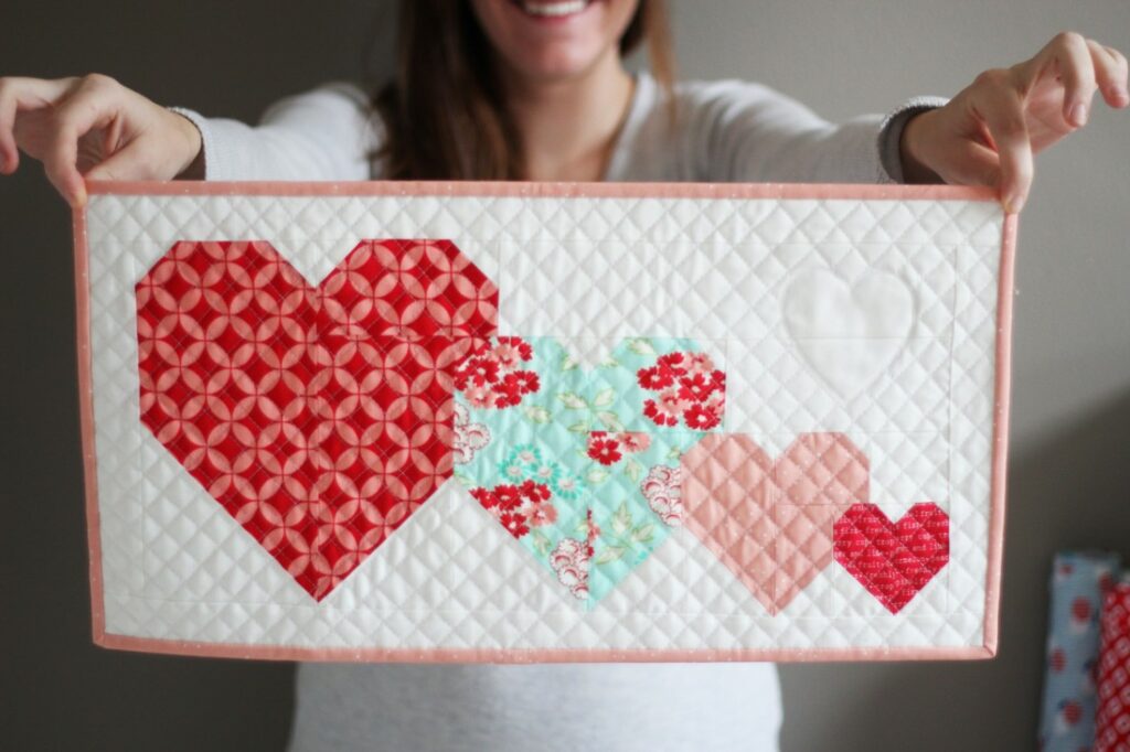 I Heart You Free Mini Quilt FREE Sewing Pattern