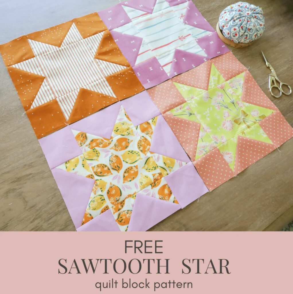 Sawtooth Star Quilt Block FREE Pattern