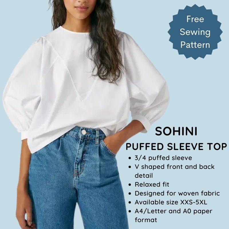 Sohini Puffed Sleeve Top FREE Sewing Pattern
