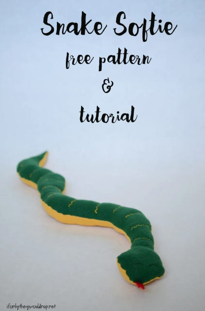 Snake Stuffed Animal Free Sewing Pattern